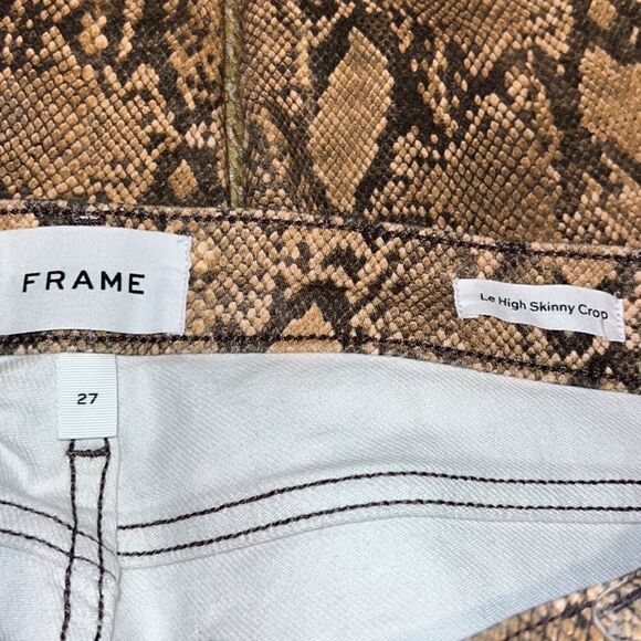 New FRAME High-Rise Snake-Effect Jeans Size 27 - Picture 14 of 16